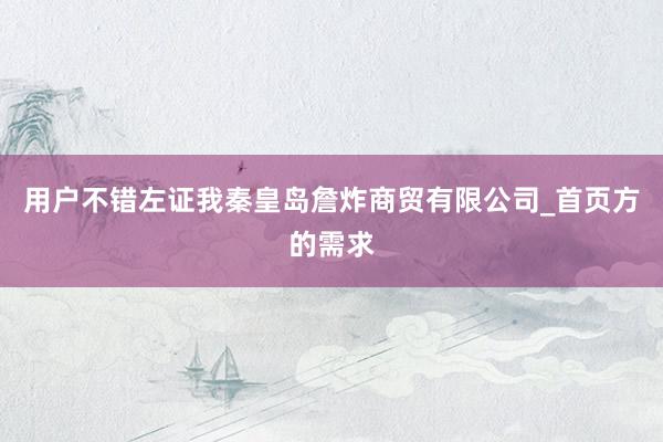 用户不错左证我秦皇岛詹炸商贸有限公司_首页方的需求